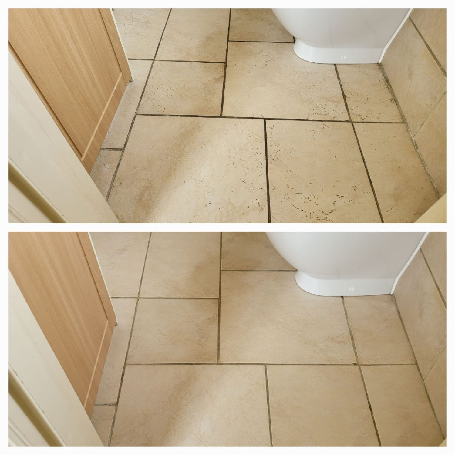 Floor cleaning in commercial toilets