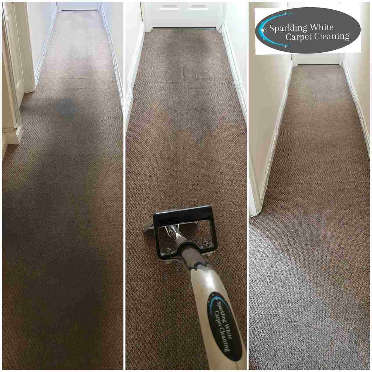 carpet, before, during and after cleaning