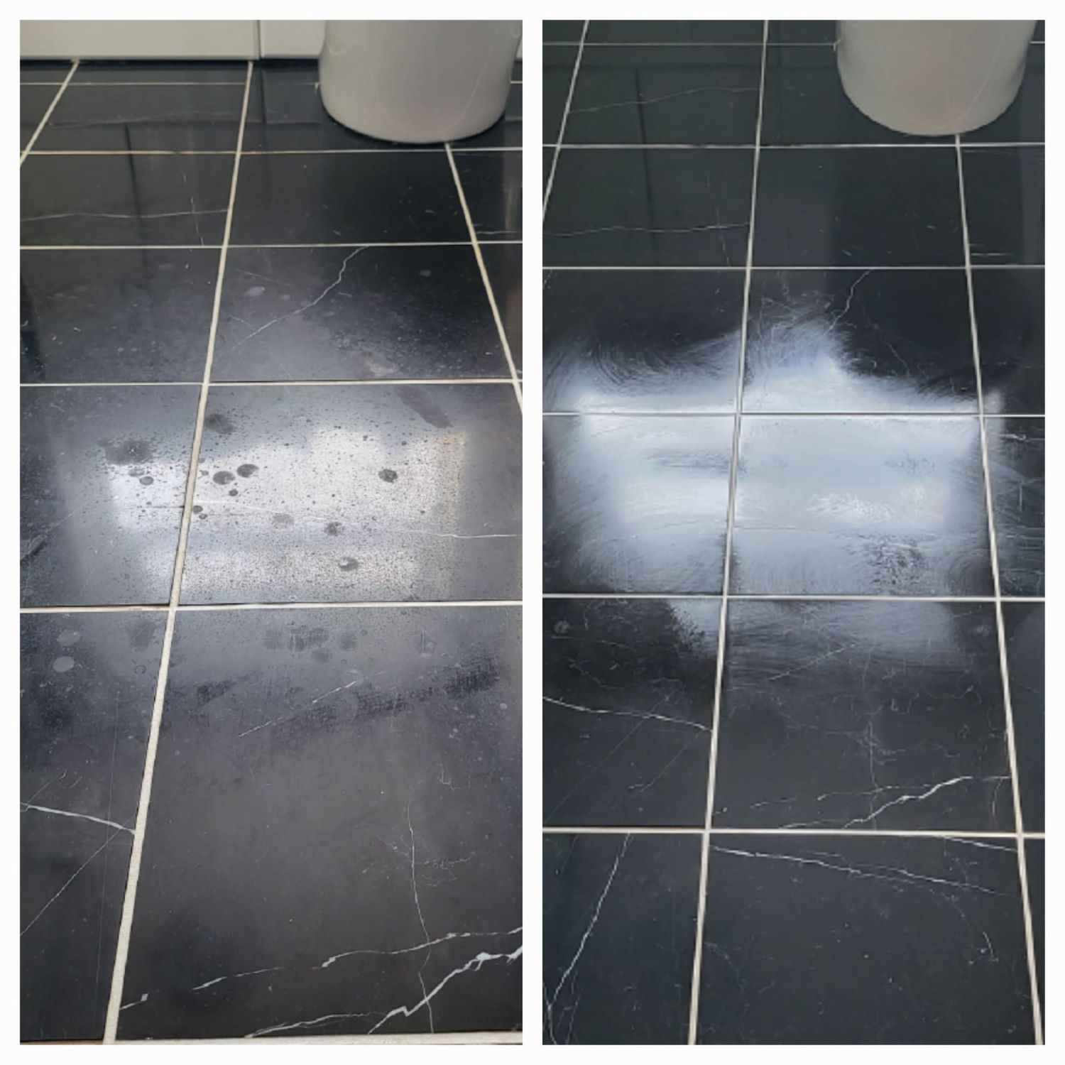 cleaned toilet floor 