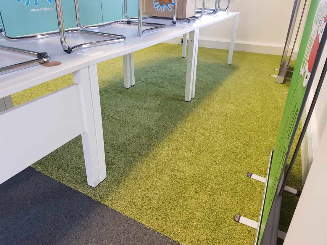 Commercial carpet cleaning in office