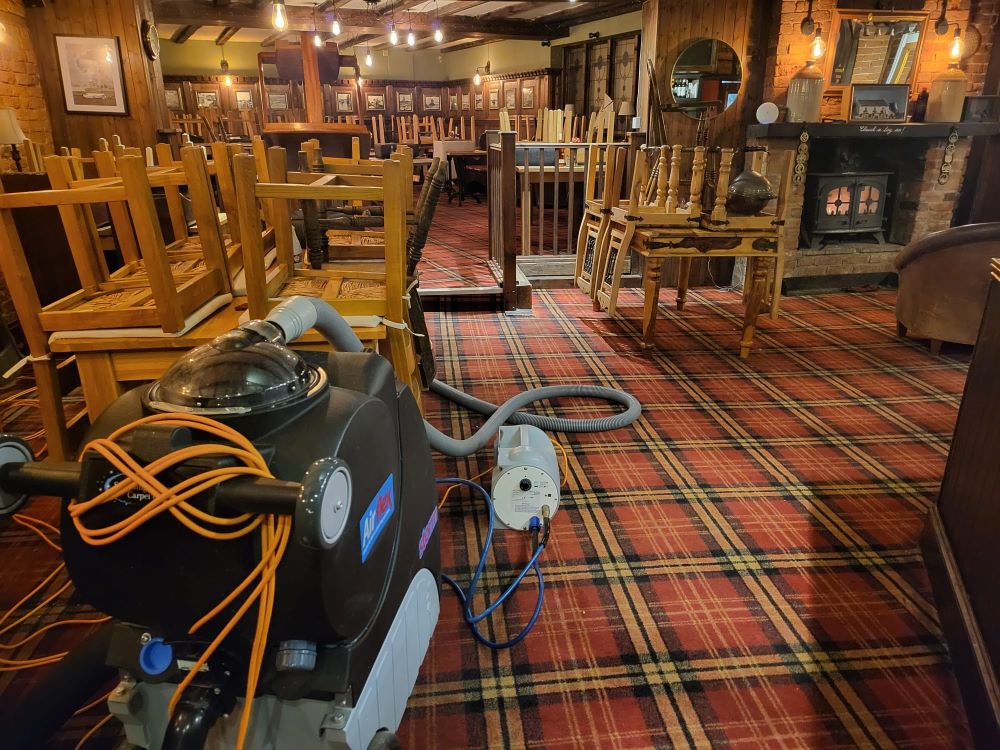 Carpet cleaning in a pub