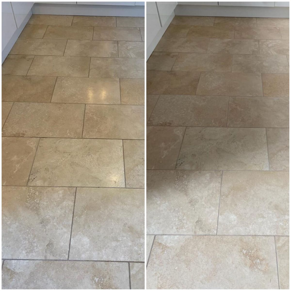 Hard floor cleaning before and after image
