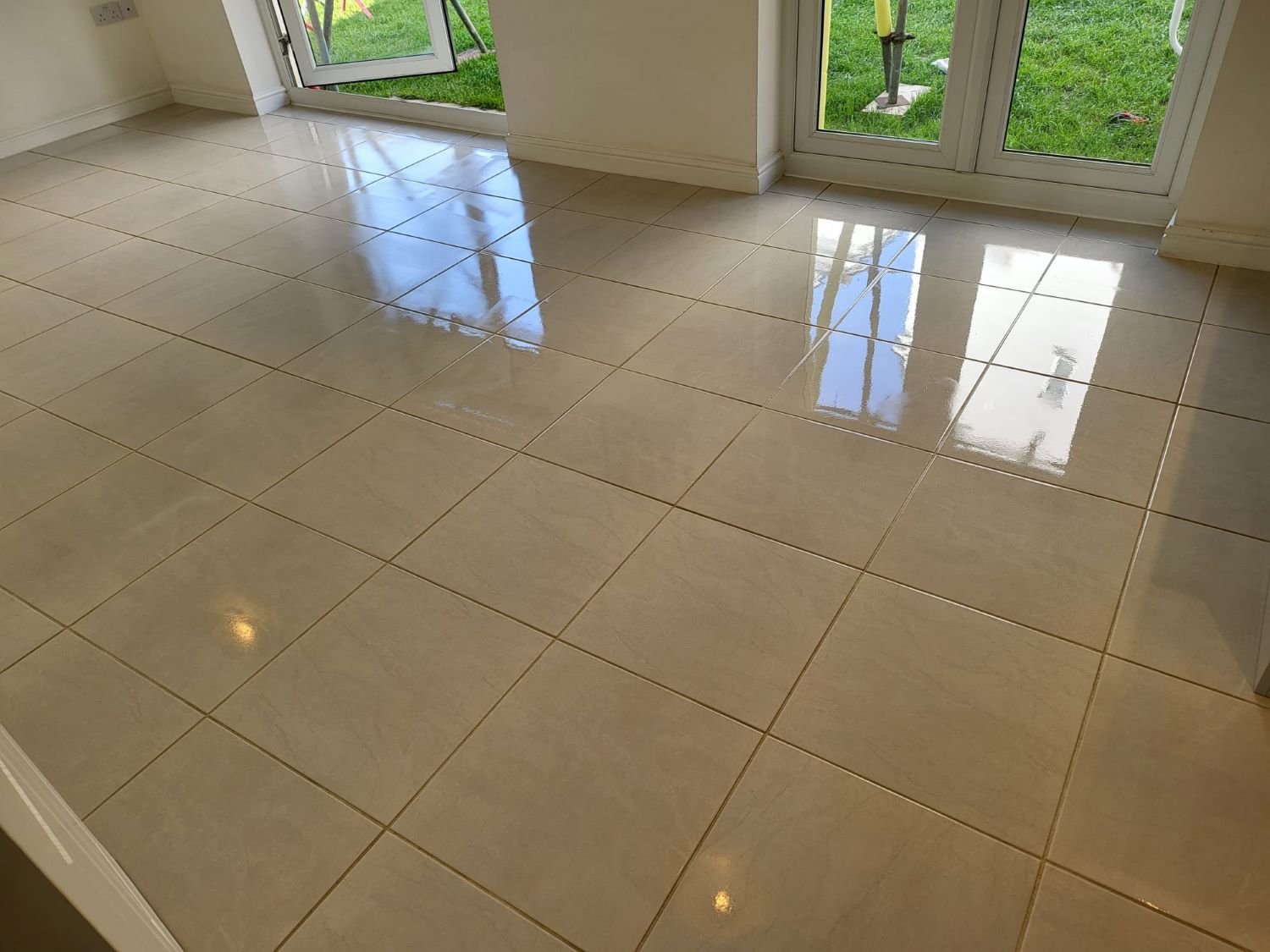 Domestic tiled floor cleaned