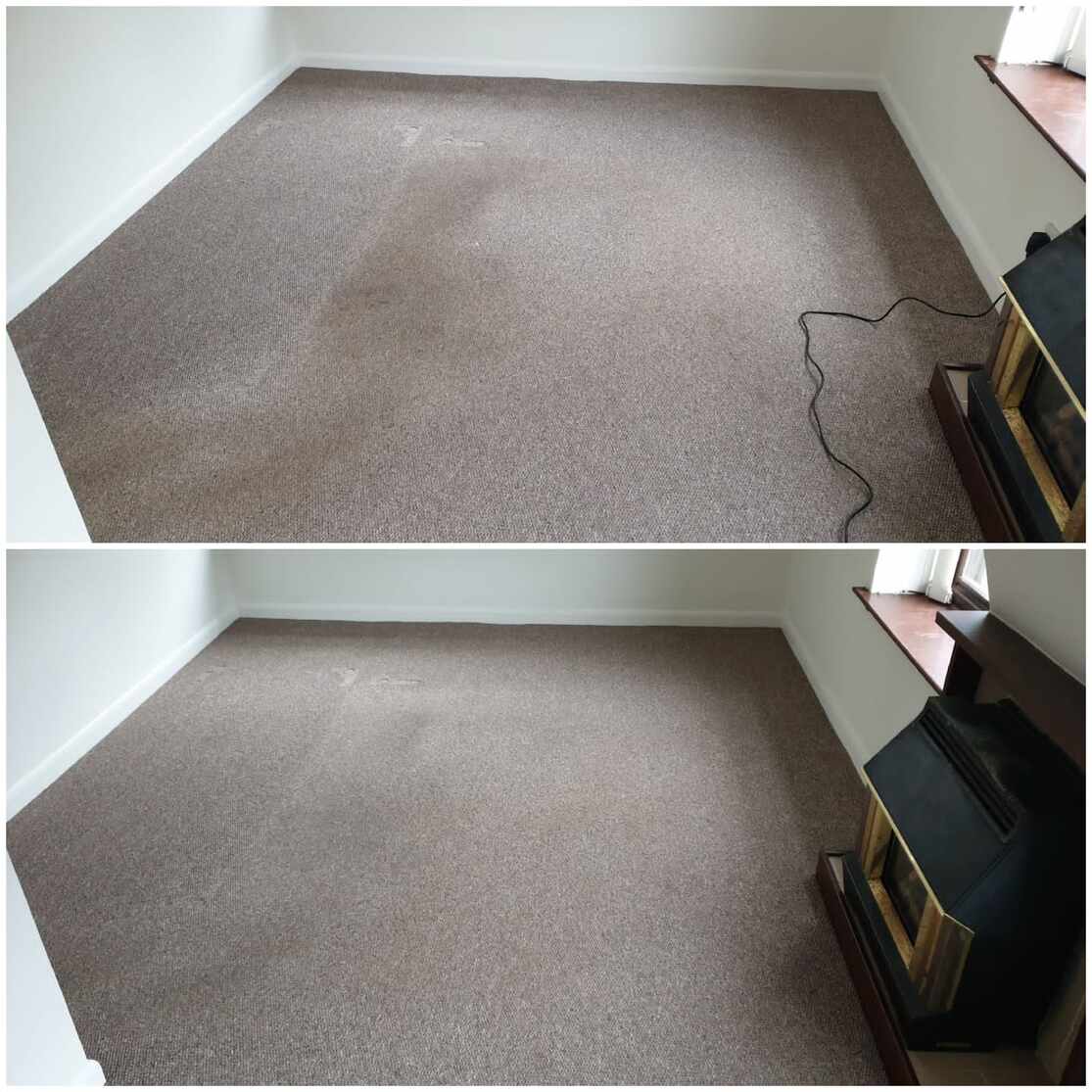 Carpet before and after