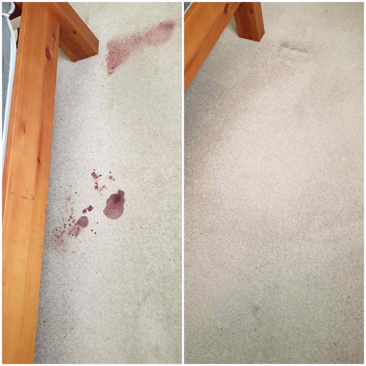 Removing wine from a carpet