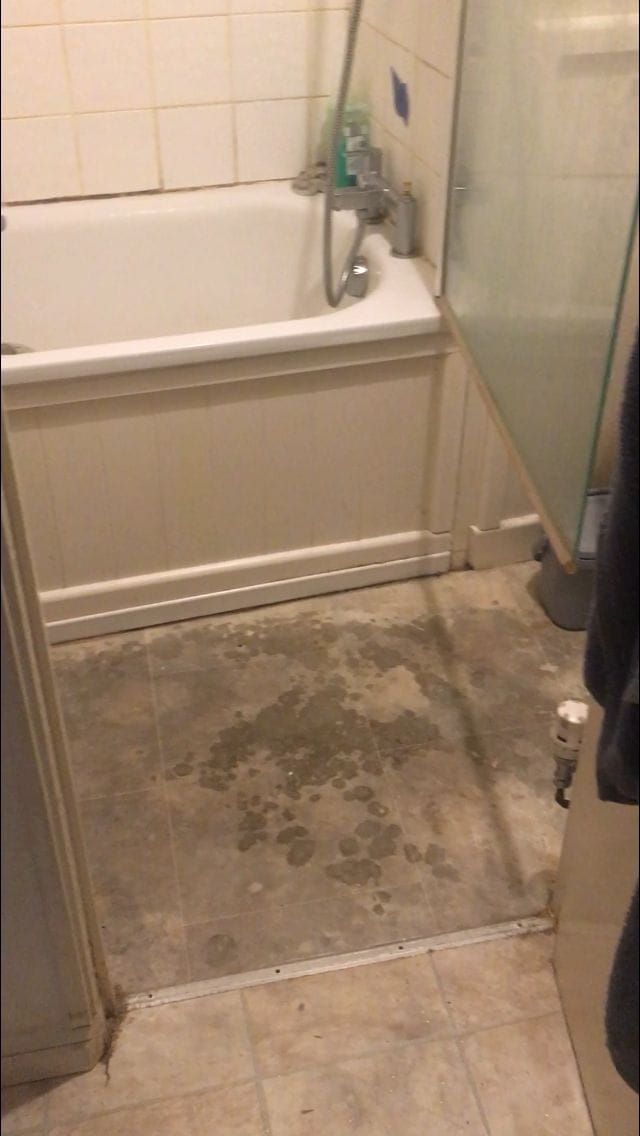 Small cottage bathroom with major damp issues