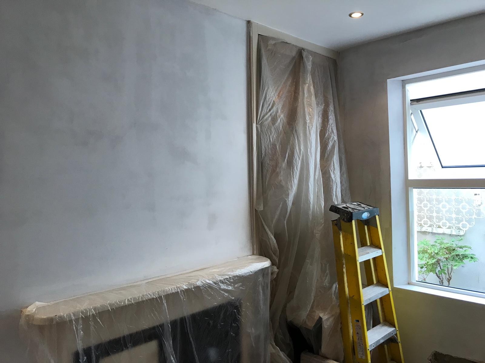 Plastered and painted wall