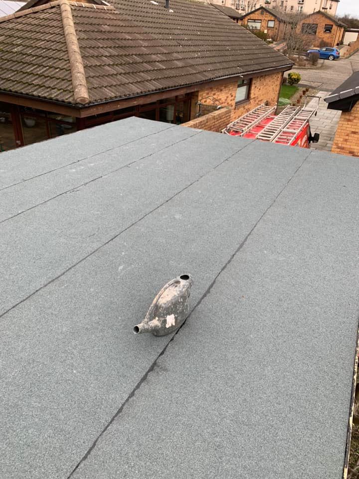 Flat roofing after repair