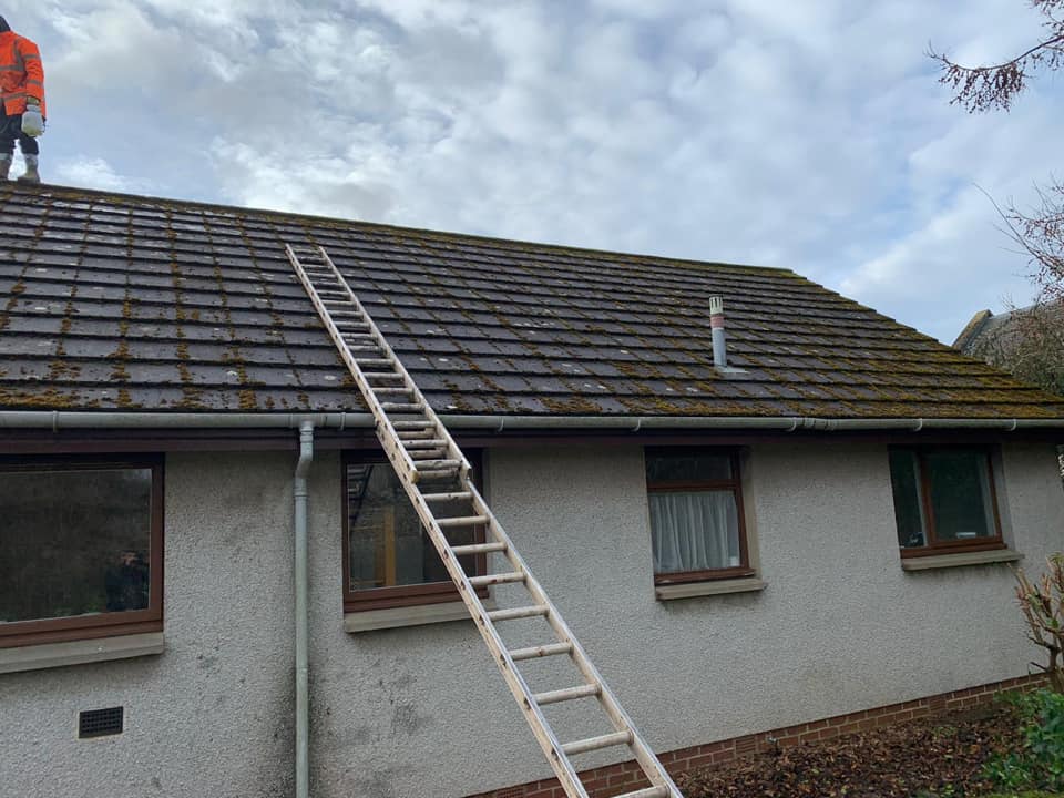 Roof cleaning before