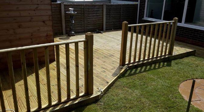 decking with shed